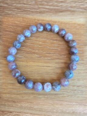 Brown Sunstone Beads Bracelet, Stretch, Beaded
